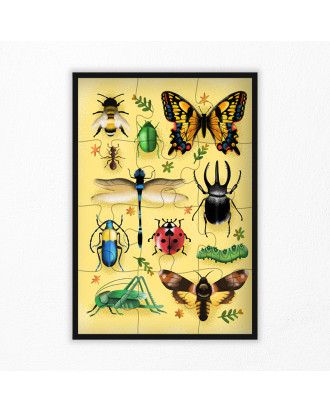12-piece insect puzzle
