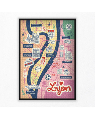 1000 pieces Lyon Map Puzzle