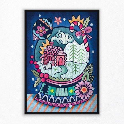 winter snow globe 500 pieces puzzle