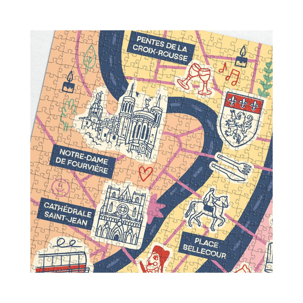 Puzzle Carte Lyon
