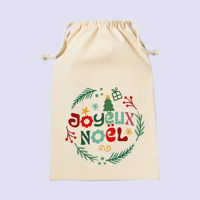 pochon cadeau joyeux noel