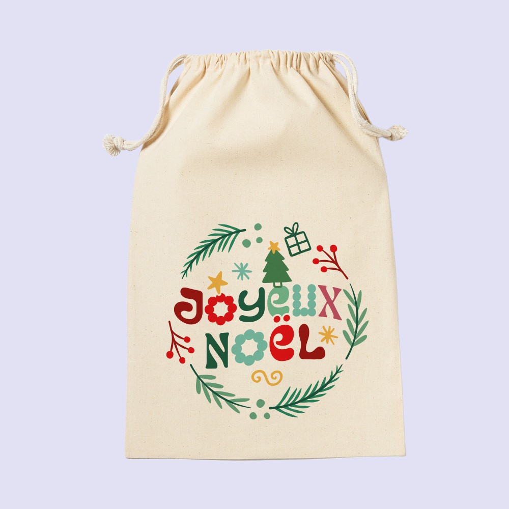 pochon cadeau joyeux noel