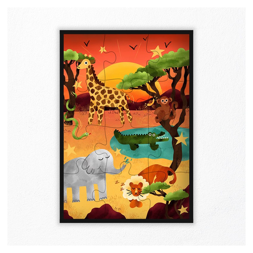 Puzzle Animaux de la Savane 12 pcs
