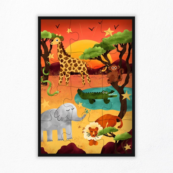 Puzzle Animaux de la Savane 12 pcs