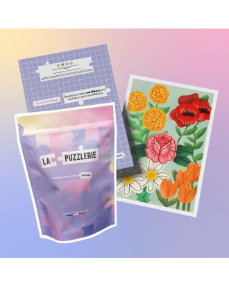 packaging puzzle enfant fleurs