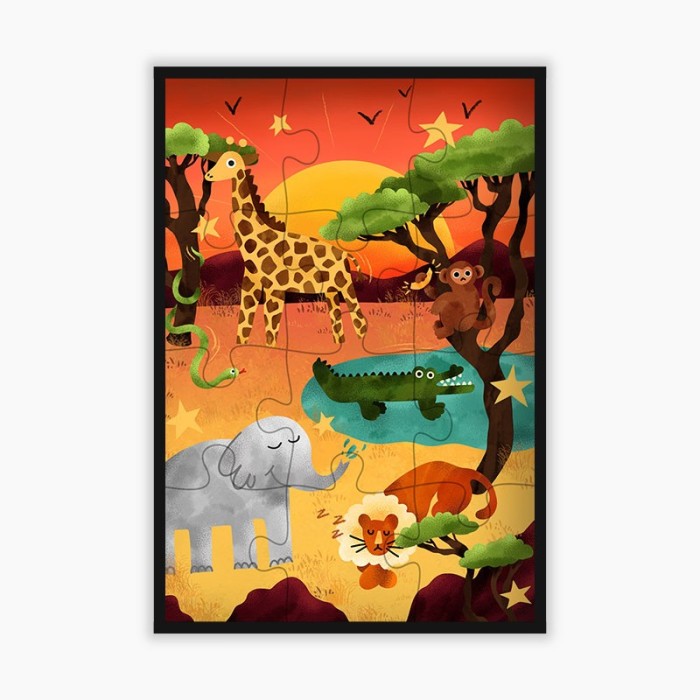 Puzzle Animaux de la Savane 12 pcs