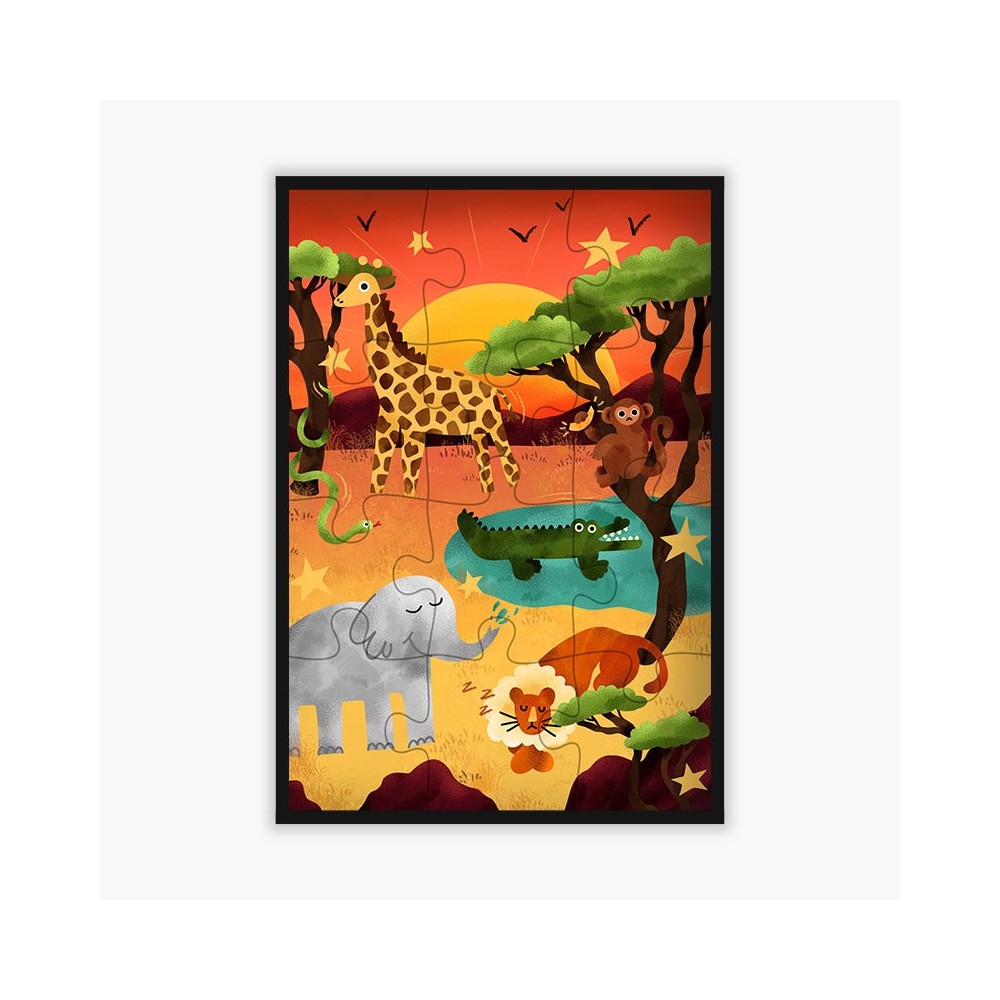 Puzzle Animaux de la Savane 12 pcs