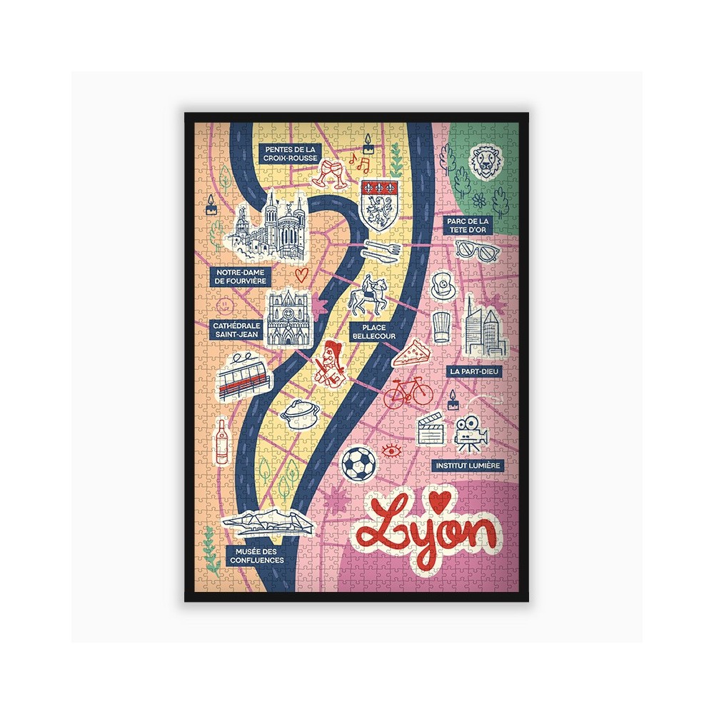 Lyon Puzzle Map |1000 pieces or 500 pieces | La Puzzlerie