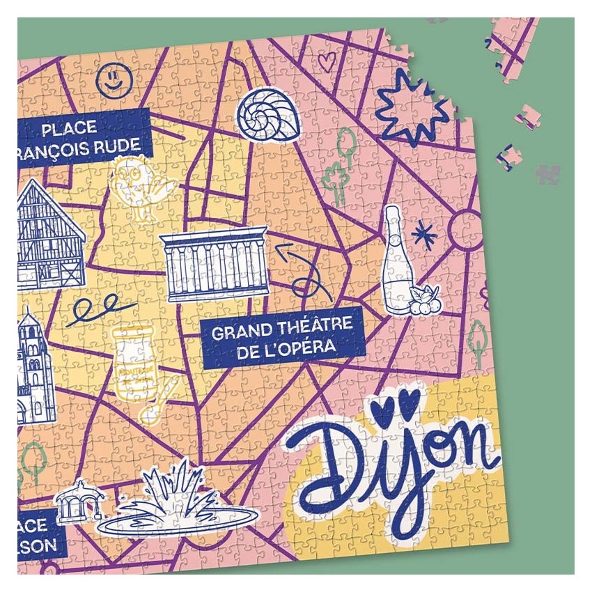 Dijon Puzzle 500 or 1000 Pieces | Dijon City Puzzle | La Puzzlerie